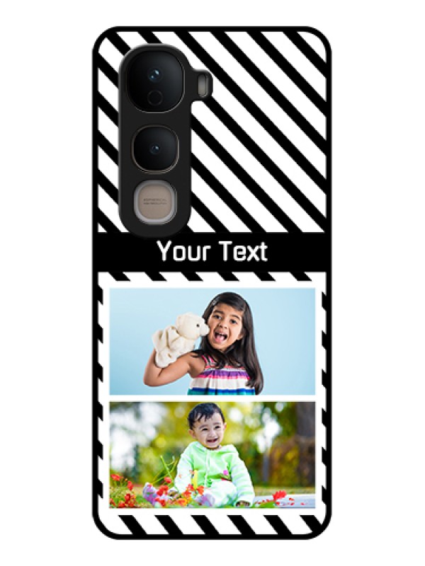 Custom Vivo Y400 5G Custom Glass Phone Case - Black And White Stripes Design