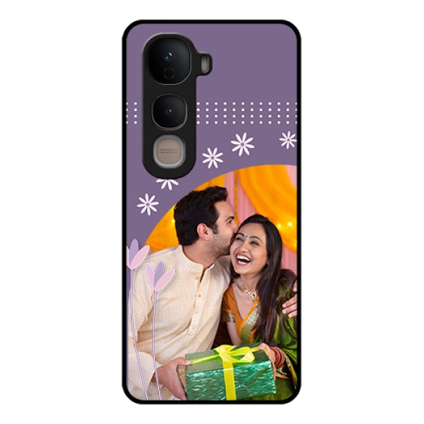 Vivo Y400 5G Custom Glass Phone Case - Lavender Flowers Design Vivo Y400 5G Custom Glass Phone Case - Lavender Flowers Design