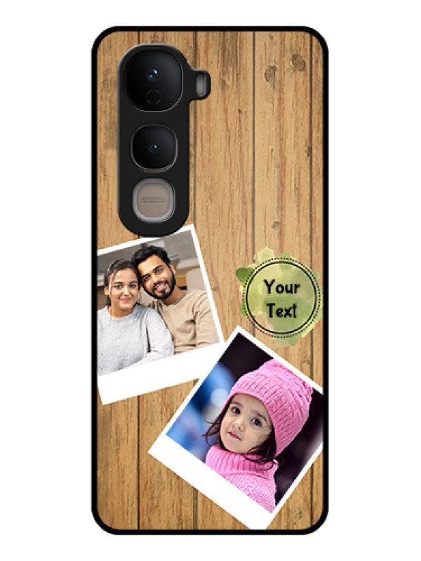 Custom Vivo Y400 5G Custom Glass Phone Case - Wooden Texture Design