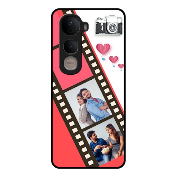 Vivo Y400 5G Custom Glass Phone Case - 3 Image Holder With Film Reel Vivo Y400 5G Custom Glass Phone Case - 3 Image Holder With Film Reel