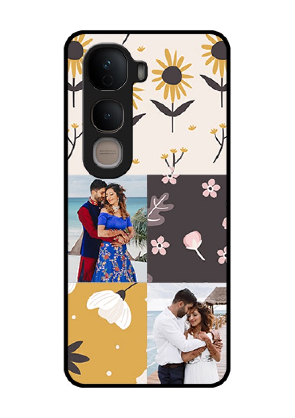 Vivo Y400 5G Custom Glass Phone Case - 3 Images With Floral Design