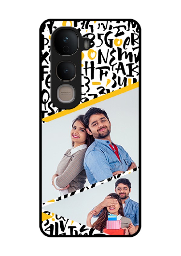 Vivo Y400 5G Custom Glass Phone Case - Letters Pattern Design