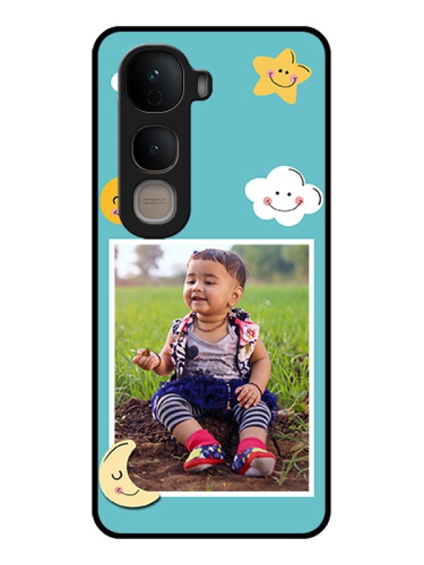 Custom Vivo Y400 5G Custom Glass Phone Case - Smiley Kids Stars Design