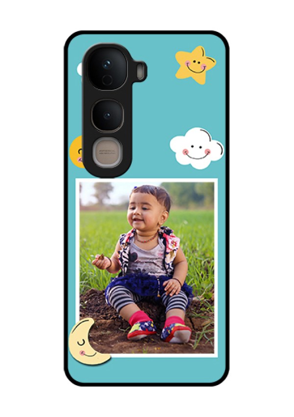 Vivo Y400 5G Custom Glass Phone Case - Smiley Kids Stars Design