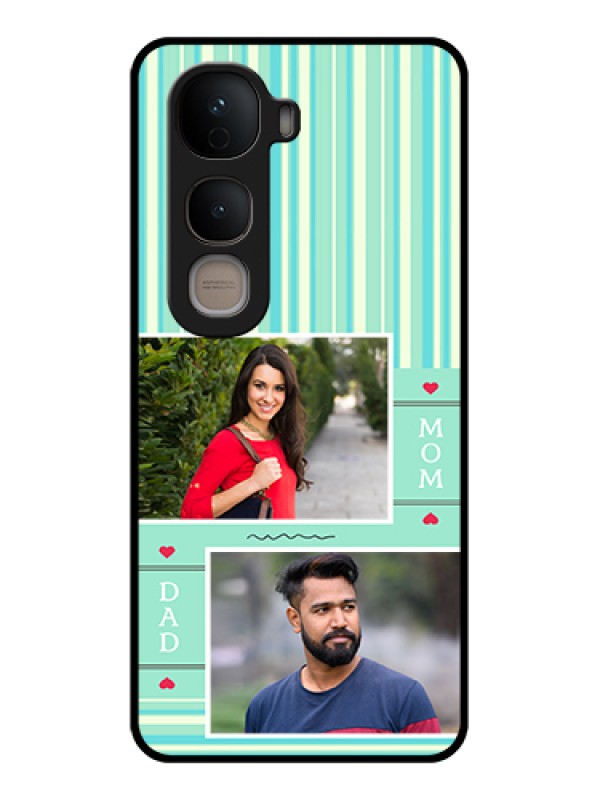 Custom Vivo Y400 5G Custom Glass Phone Case - Mom & Dad Pic Design