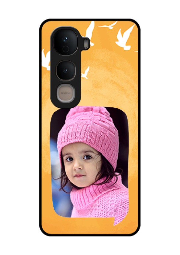 Vivo Y400 5G Custom Glass Phone Case - Water Color Design With Bird Icons