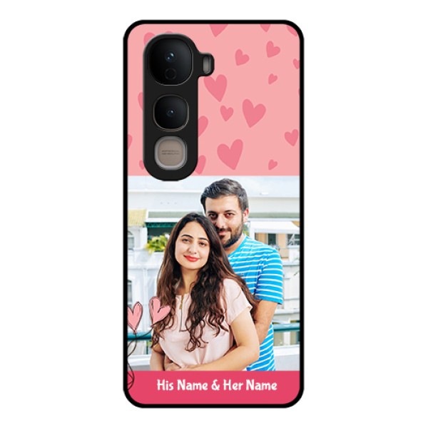 Vivo Y400 5G Custom Glass Phone Case - Love Design Peach Color Vivo Y400 5G Custom Glass Phone Case - Love Design Peach Color