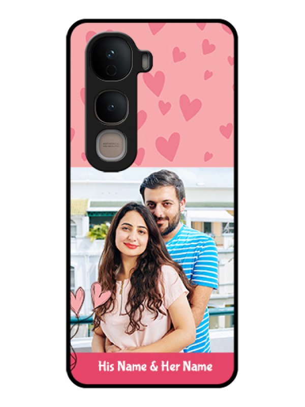 Custom Vivo Y400 5G Custom Glass Phone Case - Love Design Peach Color