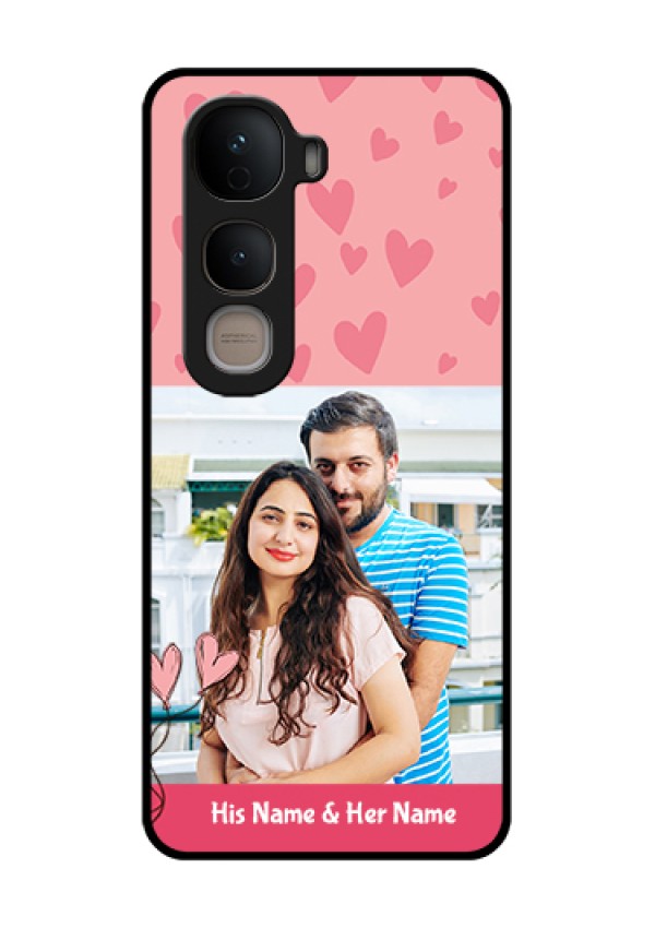 Vivo Y400 5G Custom Glass Phone Case - Love Design Peach Color