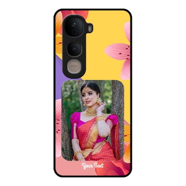 Vivo Y400 5G Custom Glass Phone Case - 3 Image With Vintage Floral Design Vivo Y400 5G Custom Glass Phone Case - 3 Image With Vintage Floral Design