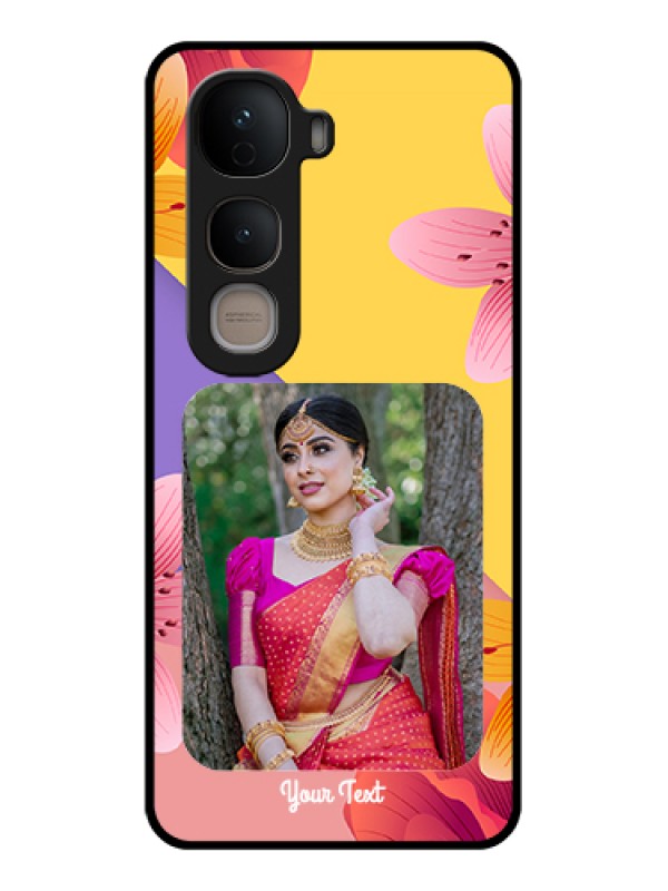 Custom Vivo Y400 5G Custom Glass Phone Case - 3 Image With Vintage Floral Design