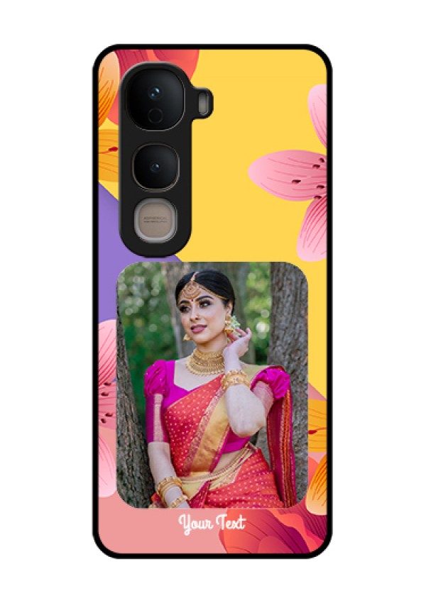 Vivo Y400 5G Custom Glass Phone Case - 3 Image With Vintage Floral Design