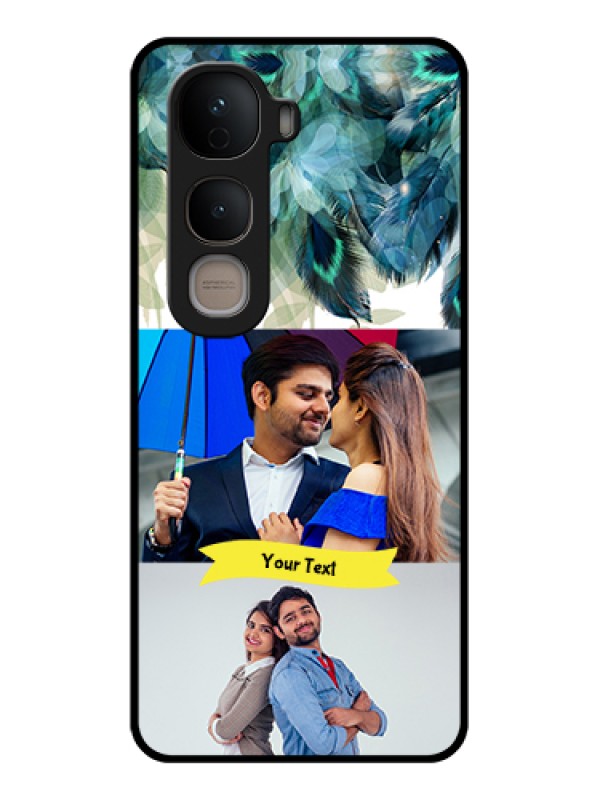 Custom Vivo Y400 5G Custom Glass Phone Case - Image With Boho Peacock Feather Design