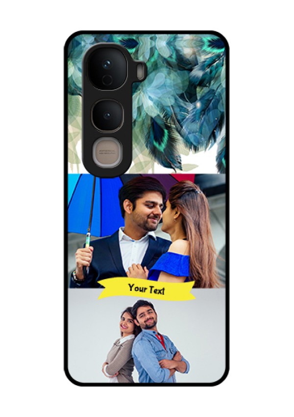 Vivo Y400 5G Custom Glass Phone Case - Image With Boho Peacock Feather Design