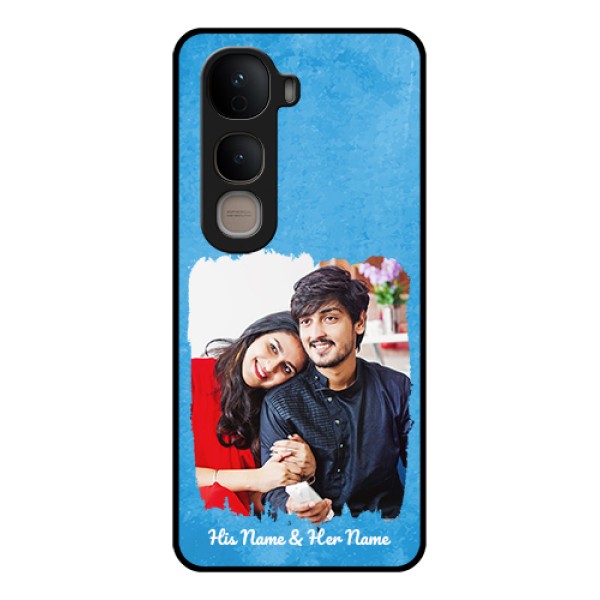 Vivo Y400 5G Custom Glass Phone Case - Blue Color Vintage Design Vivo Y400 5G Custom Glass Phone Case - Blue Color Vintage Design