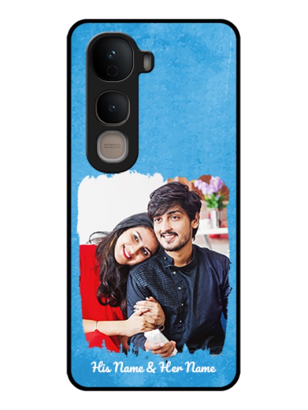 Custom Vivo Y400 5G Custom Glass Phone Case - Blue Color Vintage Design