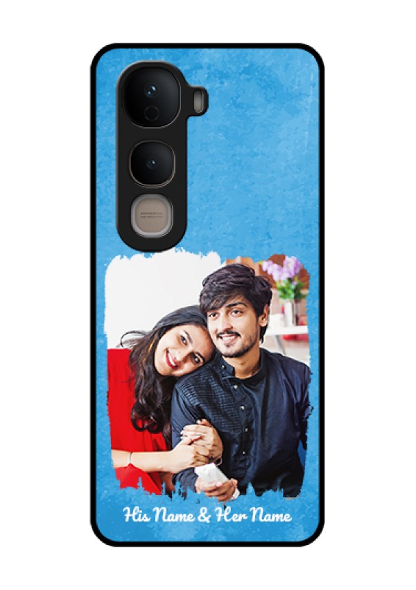Vivo Y400 5G Custom Glass Phone Case - Blue Color Vintage Design