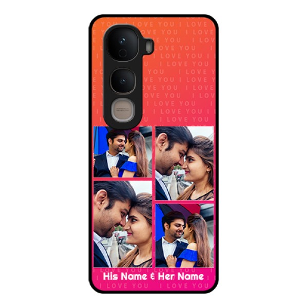 Vivo Y400 5G Custom Glass Phone Case - I Love You Pink Design