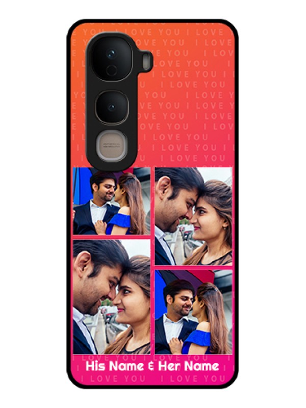 Custom Vivo Y400 5G Custom Glass Phone Case - I Love You Pink Design