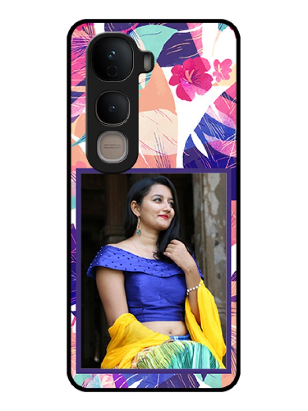 Custom Vivo Y400 5G Custom Glass Phone Case - Abstract Floral Design