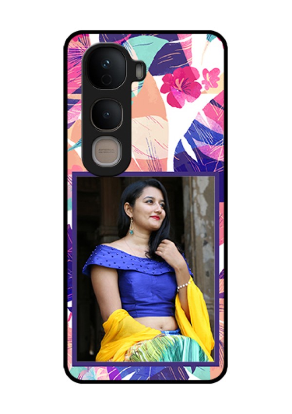 Vivo Y400 5G Custom Glass Phone Case - Abstract Floral Design