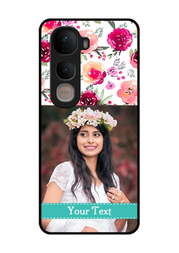 Vivo Y400 5G Custom Glass Phone Case - Water Colors Floral Design
