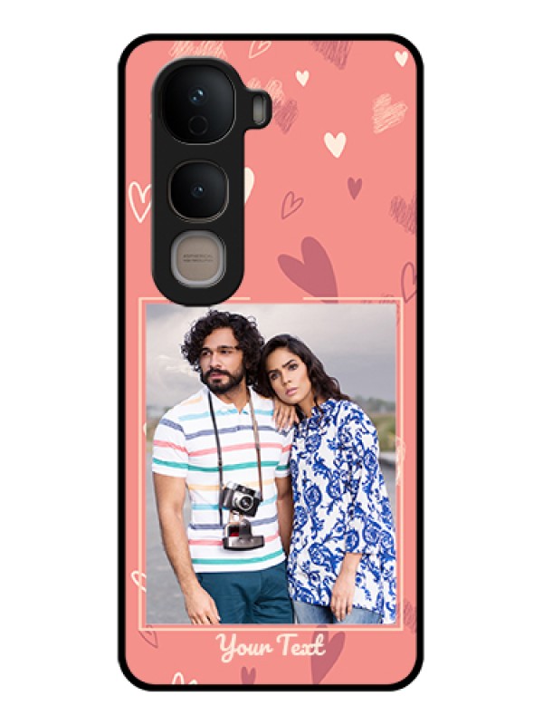 Custom Vivo Y400 5G Custom Glass Phone Case - Love Doodle Art Design