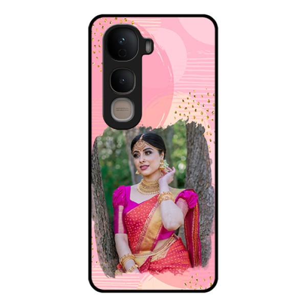Vivo Y400 5G Custom Glass Phone Case - Gold Glitter Splash Design