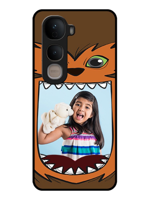 Custom Vivo Y400 5G Custom Glass Phone Case - Owl Monster Back Case Design