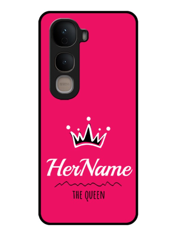 Custom Vivo Y400 5G Custom Glass Phone Case - Queen With Name Design