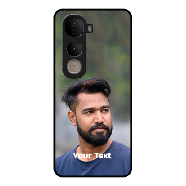 Vivo Y400 5G Custom Glass Phone Case - Photo With Text Design