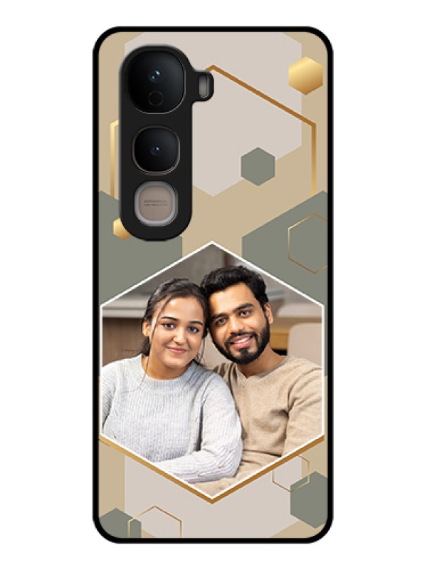 Custom Vivo Y400 5G Custom Glass Phone Case - Stylish Hexagon Pattern Design