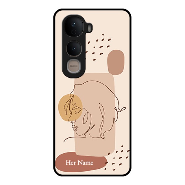 Vivo Y400 5G Custom Glass Phone Case - Calm Woman Line Art Design