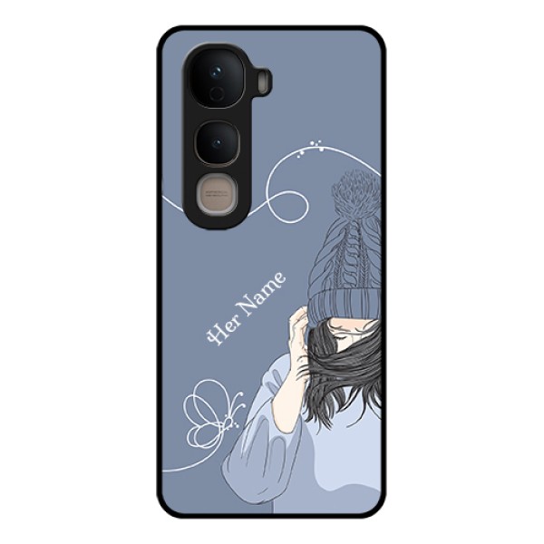 Vivo Y400 5G Custom Glass Phone Case - Girl In Winter Outfit Design Vivo Y400 5G Custom Glass Phone Case - Girl In Winter Outfit Design