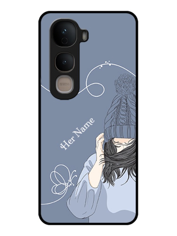 Custom Vivo Y400 5G Custom Glass Phone Case - Girl In Winter Outfit Design