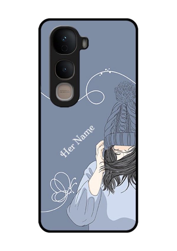 Vivo Y400 5G Custom Glass Phone Case - Girl In Winter Outfit Design