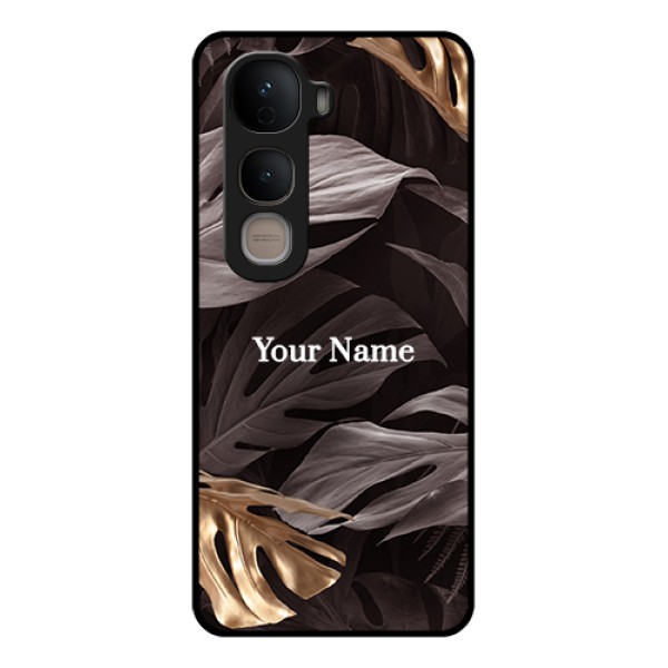 Vivo Y400 5G Custom Glass Phone Case - Wild Leaves Digital Paint Design Vivo Y400 5G Custom Glass Phone Case - Wild Leaves Digital Paint Design