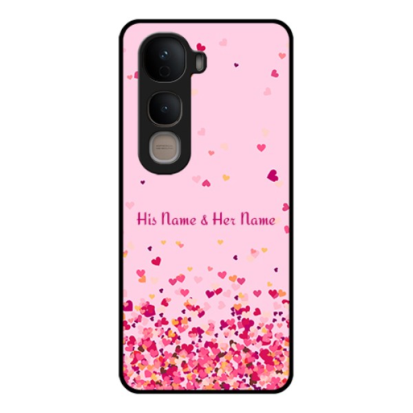 Vivo Y400 5G Custom Glass Phone Case - Floating Hearts Design