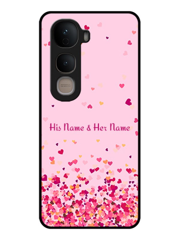 Custom Vivo Y400 5G Custom Glass Phone Case - Floating Hearts Design