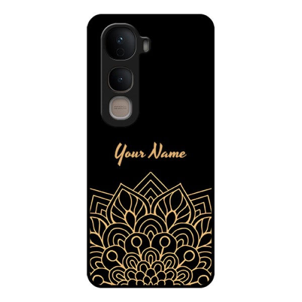 Vivo Y400 5G Custom Glass Phone Case - Golden Mandala Design