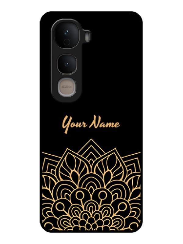 Custom Vivo Y400 5G Custom Glass Phone Case - Golden Mandala Design