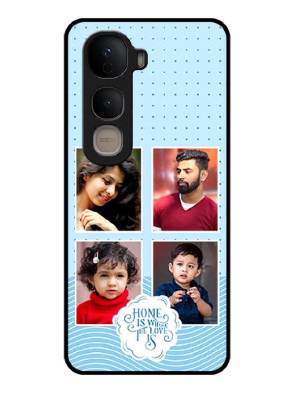 Custom Vivo Y400 5G Custom Glass Phone Case - Cute Love Quote With 4 Pic Upload Design