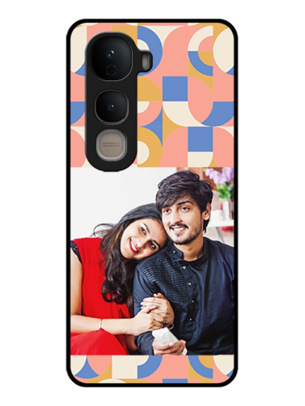 Custom Vivo Y400 5G Custom Glass Phone Case - Semi - Circle Maze Pattern Design