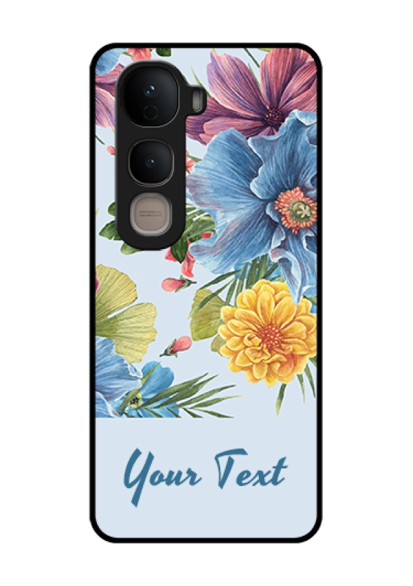 Vivo Y400 5G Custom Glass Phone Case - Stunning Watercolored Flowers Painting Design