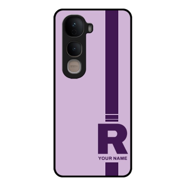 Vivo Y400 5G Custom Glass Phone Case - Simple Dual Tone Stripe With Name Design