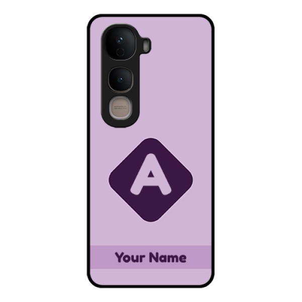 Vivo Y400 5G Custom Glass Phone Case - Custom Letter In Curved Badge Design Vivo Y400 5G Custom Glass Phone Case - Custom Letter In Curved Badge Design