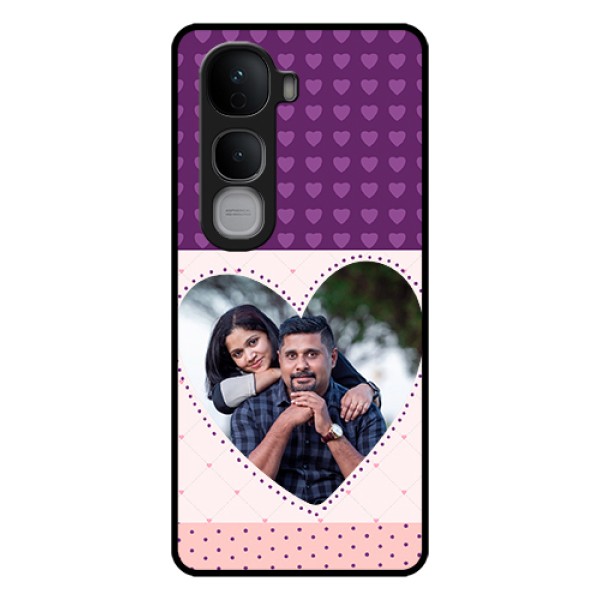 Vivo Y400 Pro 5G Custom Glass Phone Case - Violet Love Dots Design
