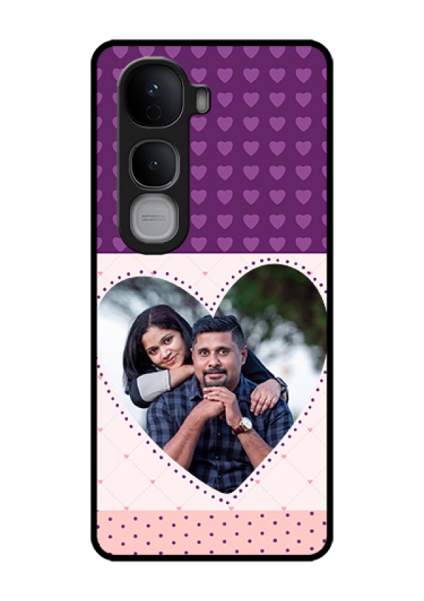 Vivo Y400 Pro 5G Custom Glass Phone Case - Violet Love Dots Design
