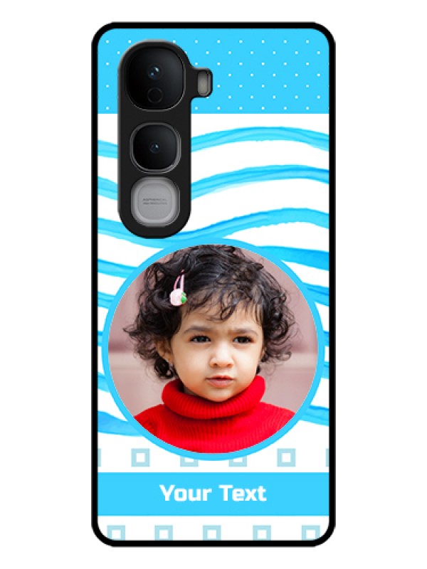 Custom Vivo Y400 Pro 5G Custom Glass Phone Case - Simple Blue Case Design