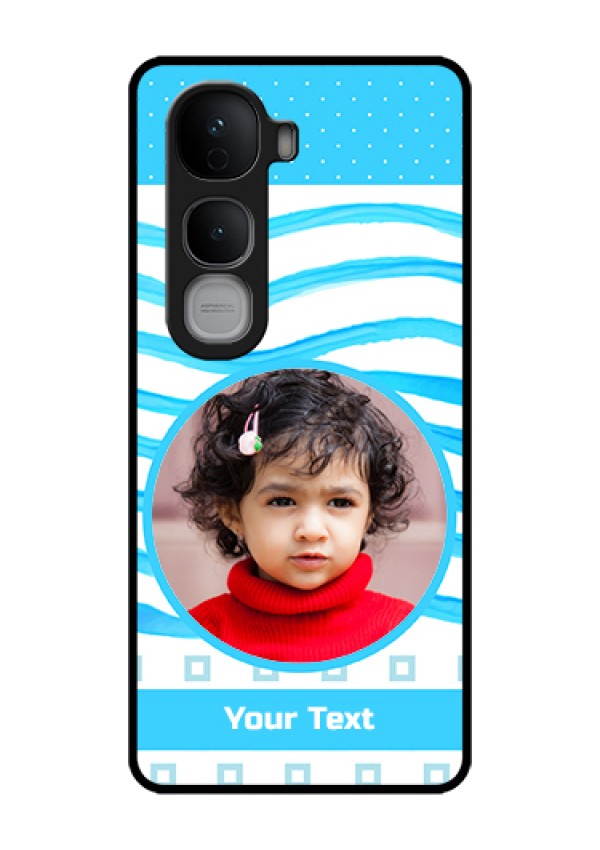 Vivo Y400 Pro 5G Custom Glass Phone Case - Simple Blue Case Design